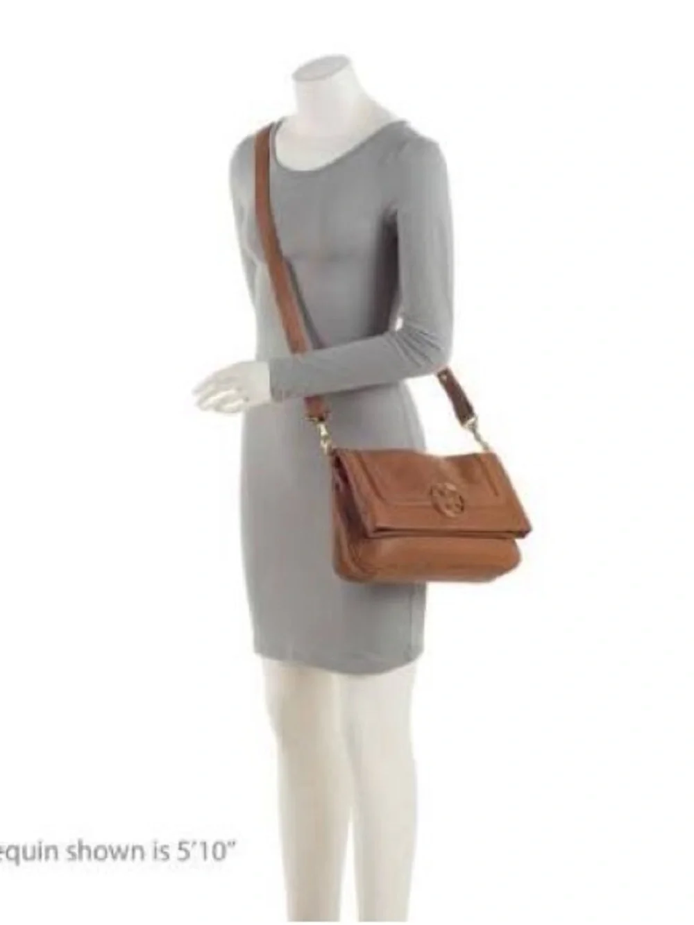Tory Burch Camel Brown Leather Crossbody with Gold Logo